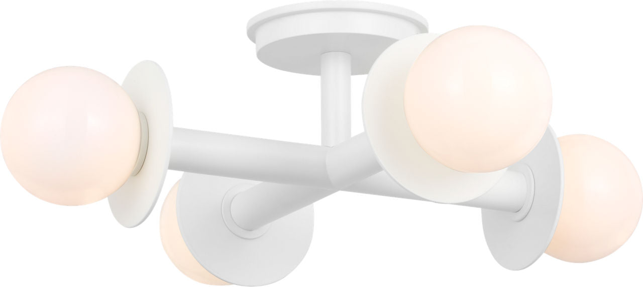 Nodes Semi-Flush Mount Matte White