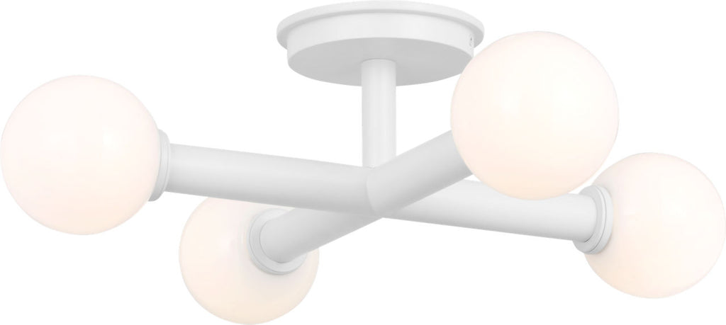 Nodes Semi-Flush Mount Matte White
