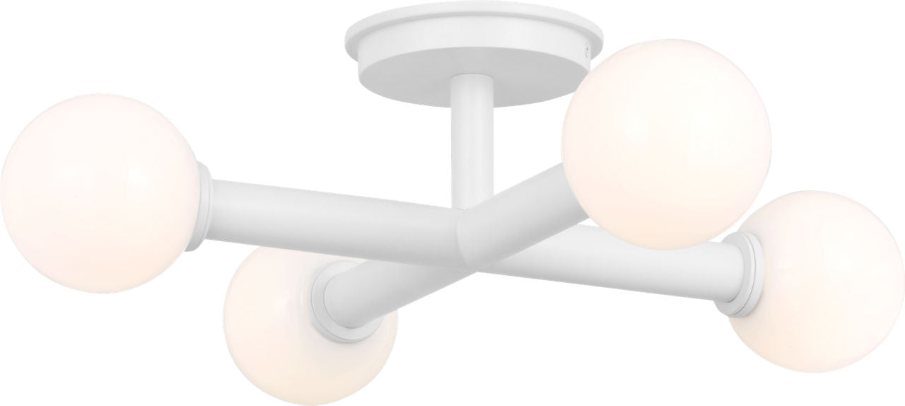 Nodes Semi-Flush Mount Matte White