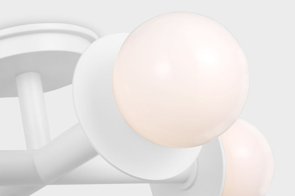 Nodes Semi-Flush Mount Matte White