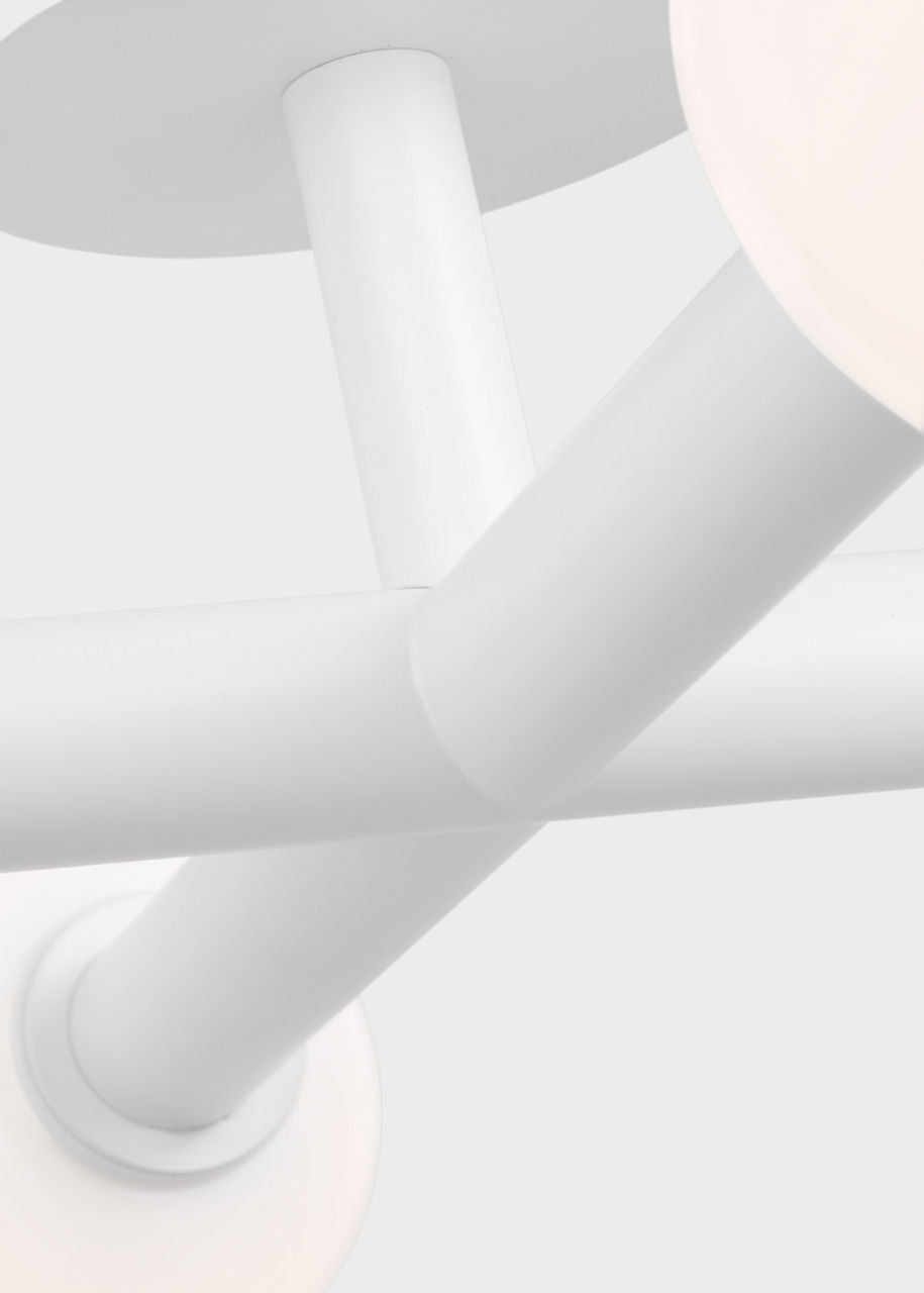 Nodes Semi-Flush Mount Matte White