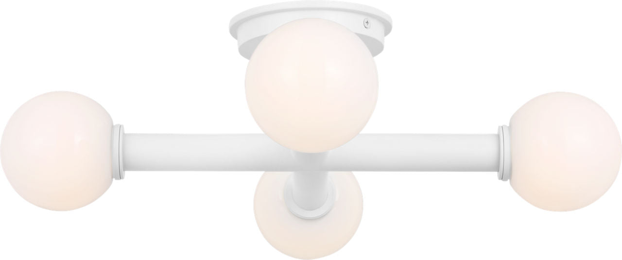 Nodes Semi-Flush Mount Matte White