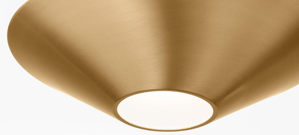 Echo Medium Flush Mount and Sconce Burnished Brass Bulbs Inc