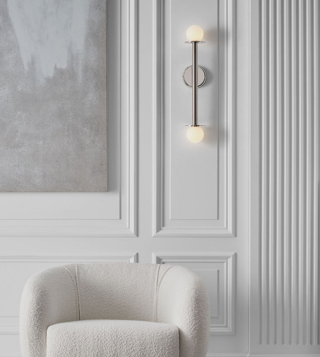 Nodes Double Sconce | Polished Nickel