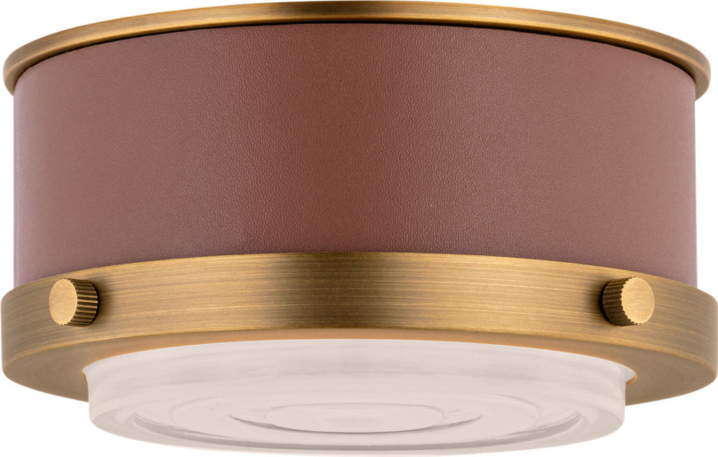Marlowe Mini Flush Mount Time Worn Brass Bulbs Inc