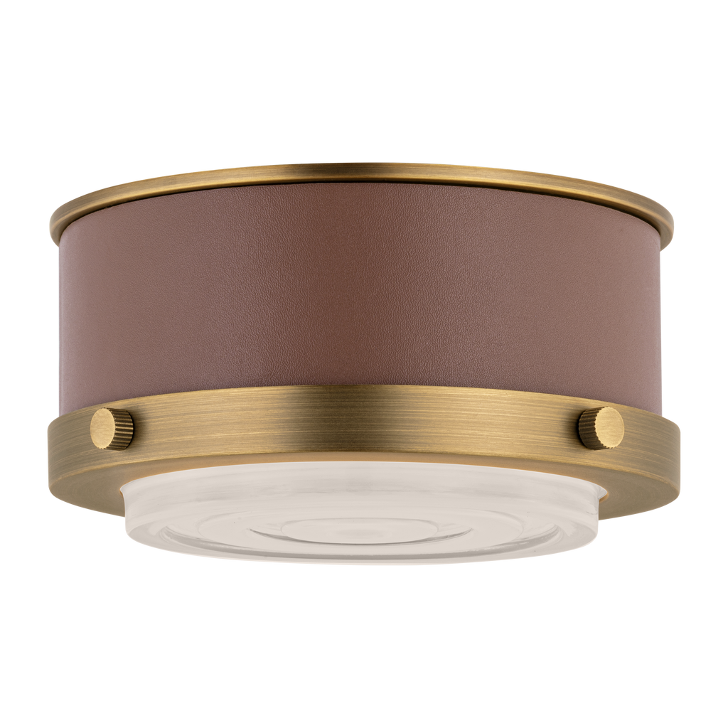 Marlowe Mini Flush Mount Time Worn Brass Bulbs Inc