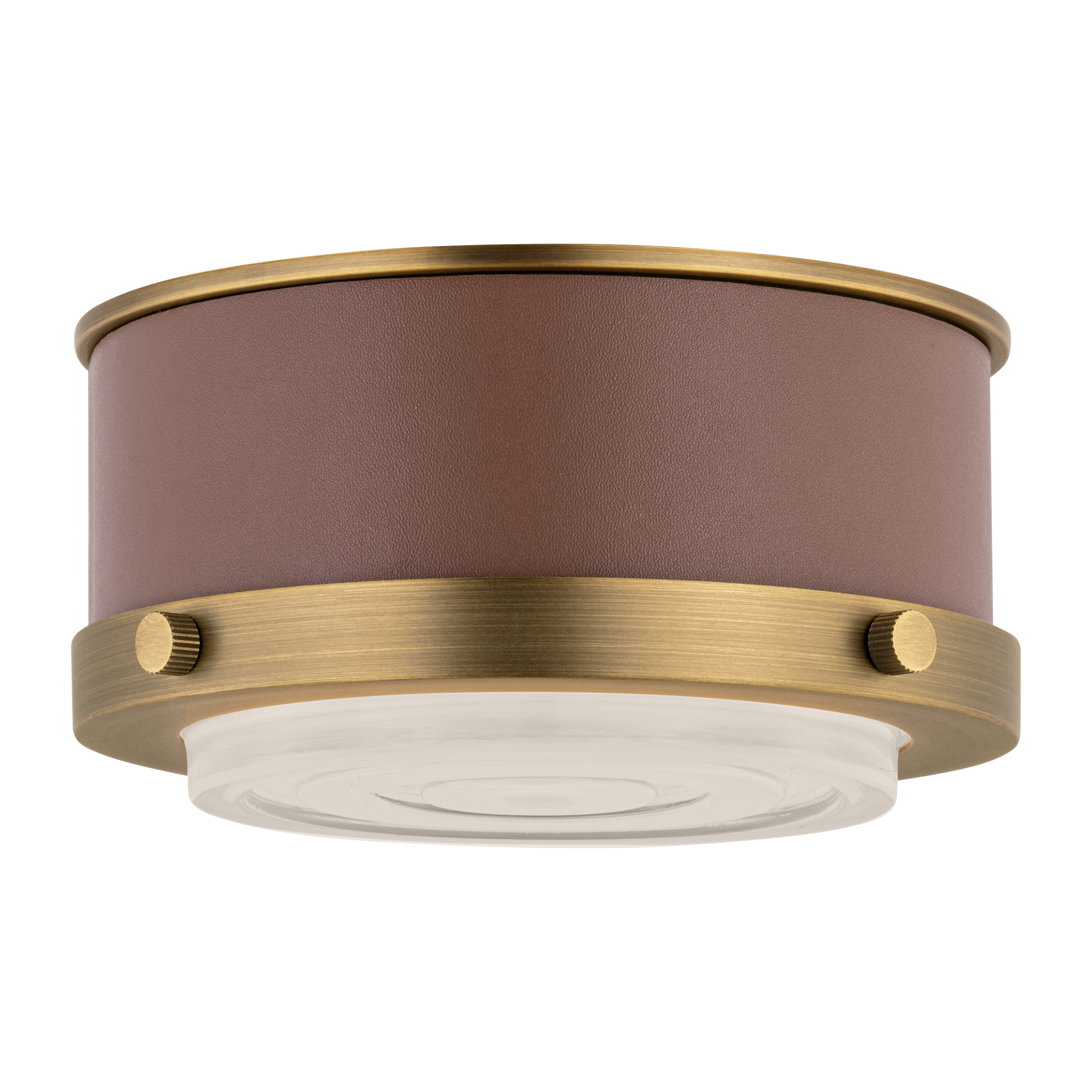 Marlowe Mini Flush Mount Time Worn Brass Bulbs Inc