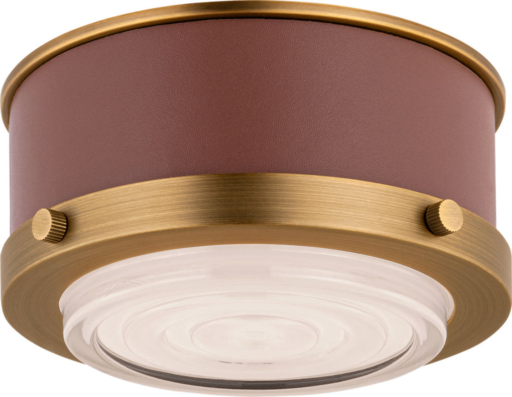 Marlowe Mini Flush Mount Time Worn Brass Bulbs Inc