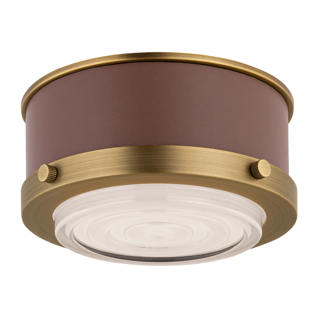 Marlowe Mini Flush Mount Time Worn Brass Bulbs Inc