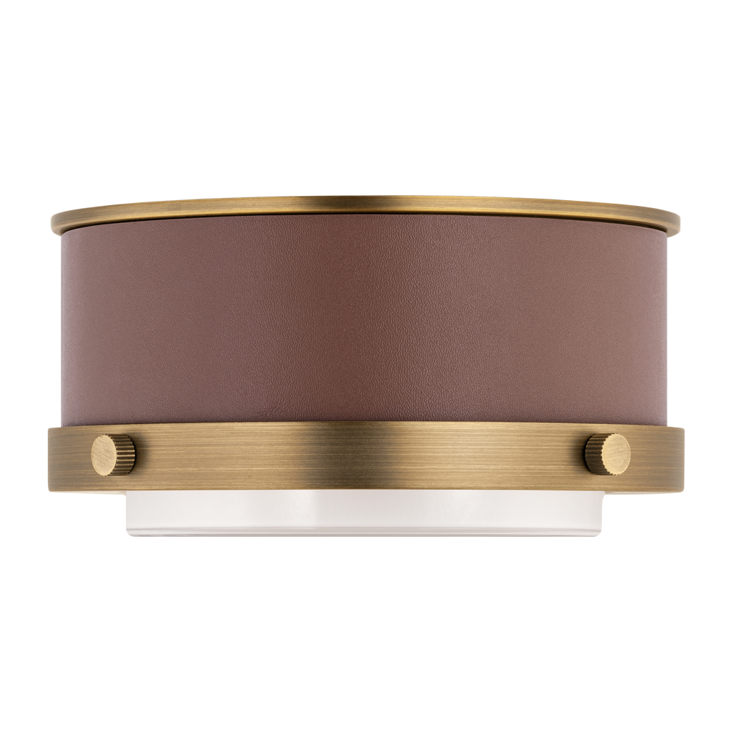 Marlowe Mini Flush Mount Time Worn Brass Bulbs Inc