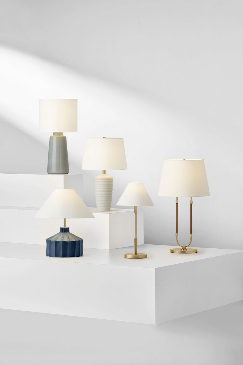 Porteau Medium Table Lamp Satin Brass Bulbs Inc
