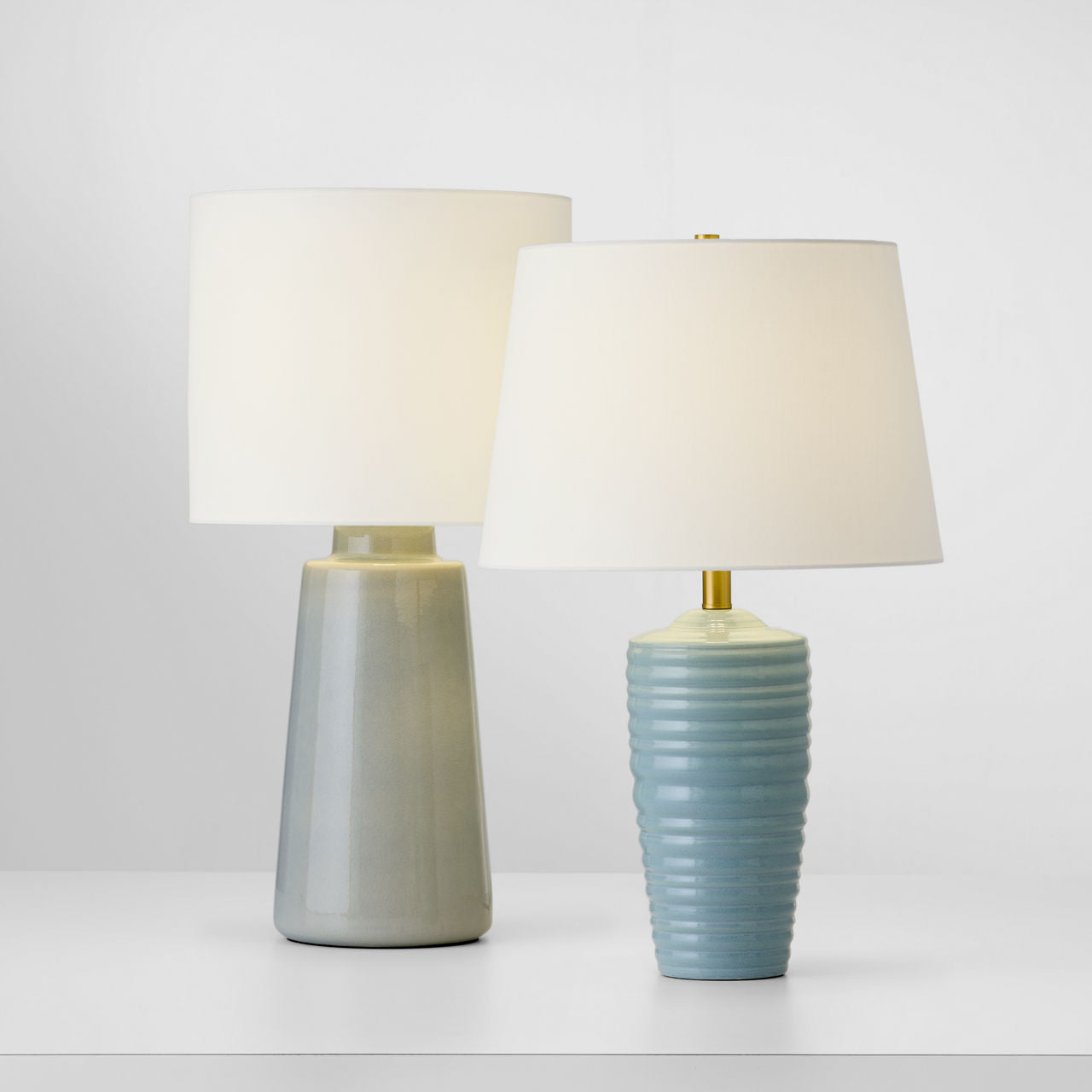 Vessel Large Table Lamp Shellish Grey Bulbs Inc