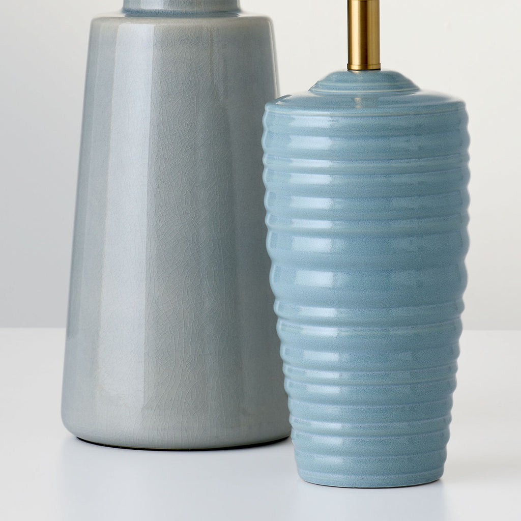 Vessel Large Table Lamp Shellish Grey Bulbs Inc