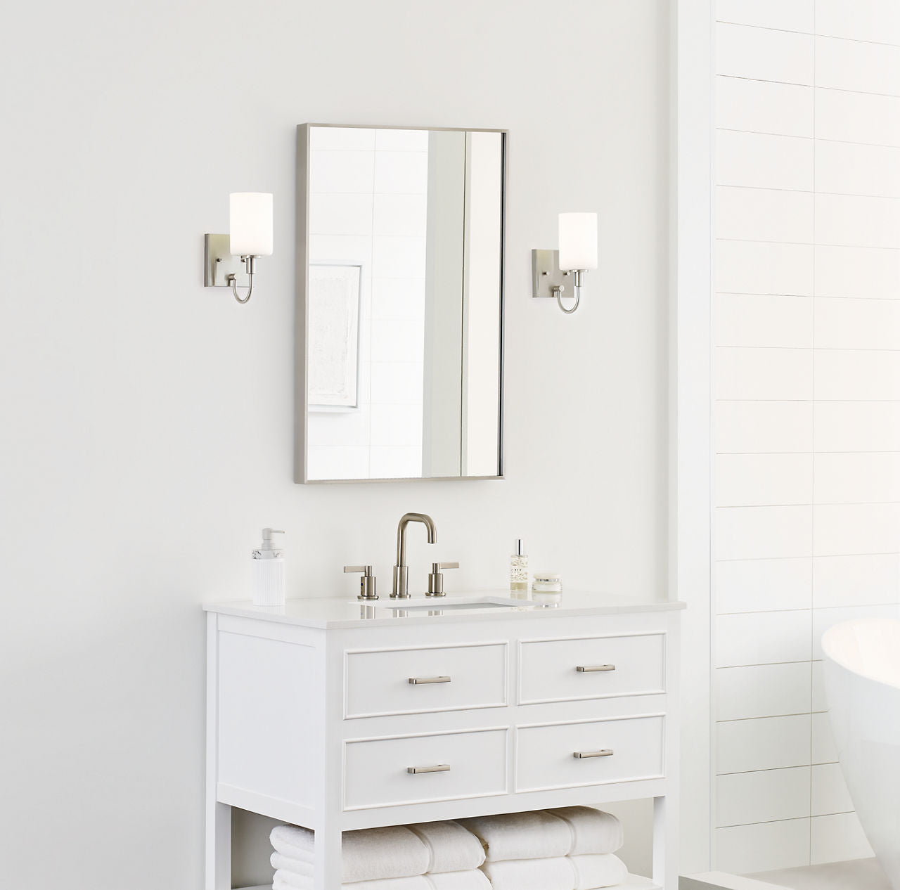 Oak Moore One Light Wall / Bath Sconce Brushed Nickel