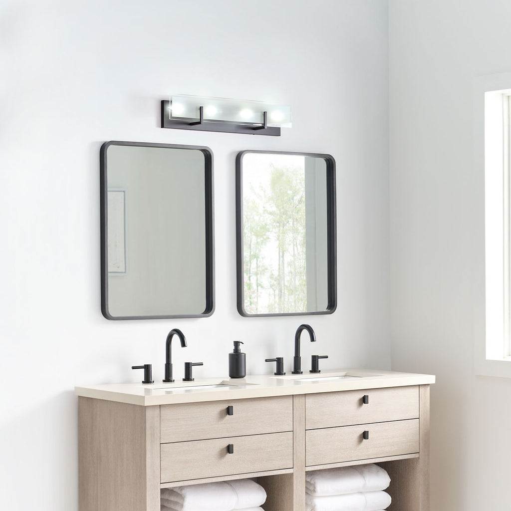 Syll Four Light Wall / Bath Sconce | Midnight Black