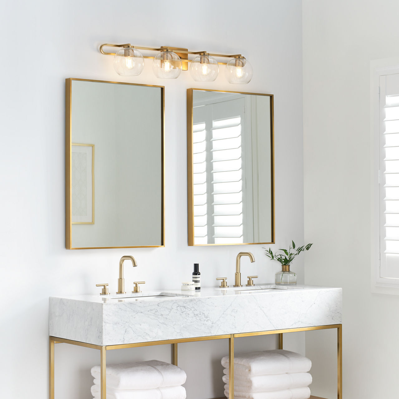 Codyn Four Light Wall / Bath Satin Brass