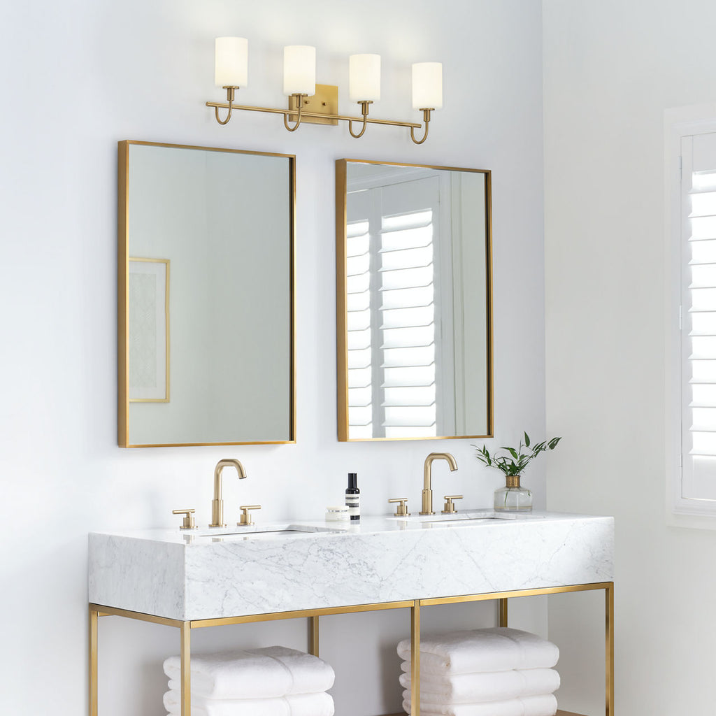 Oak Moore Four Light Wall / Bath Satin Brass