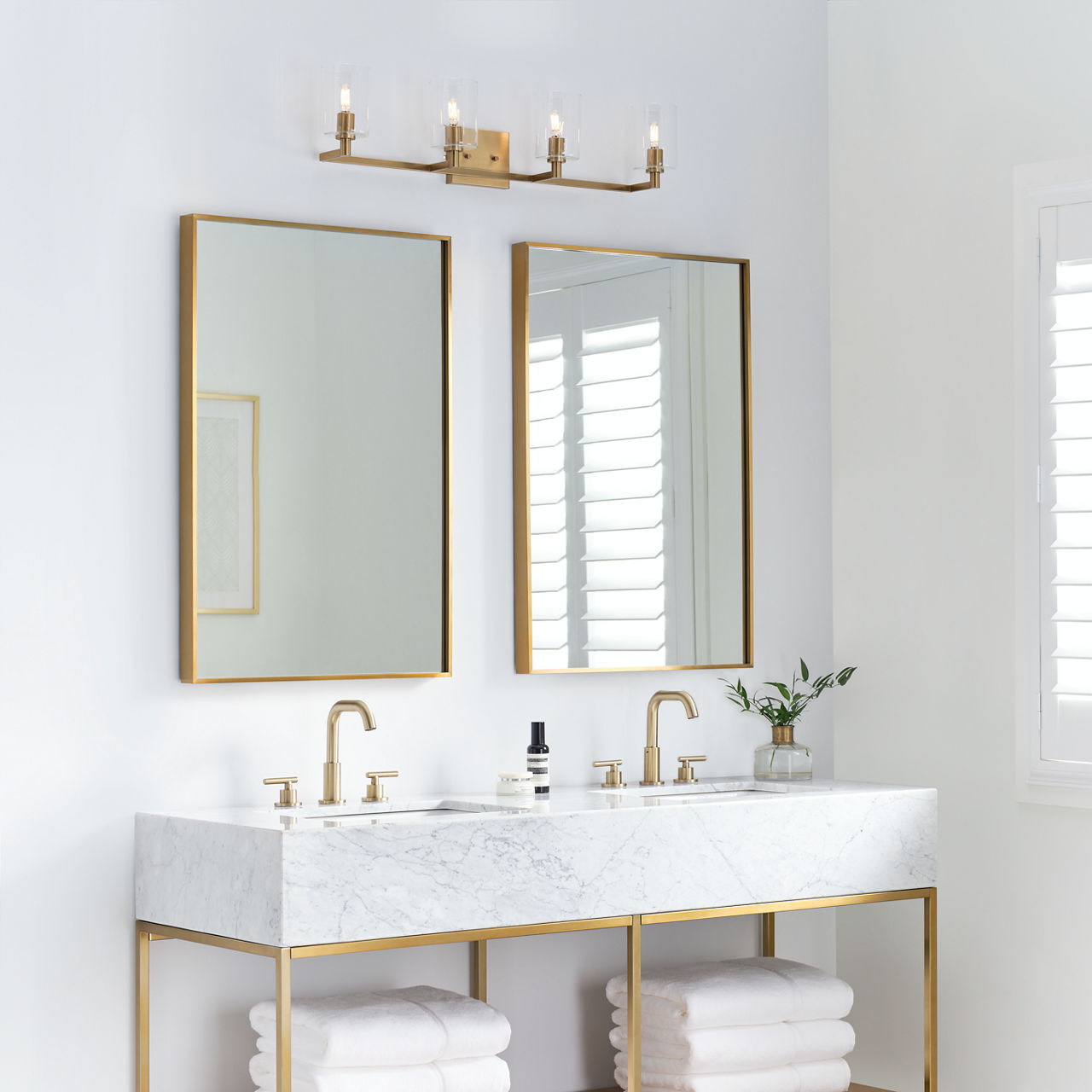 Fullton Four Light Wall / Bath Satin Brass