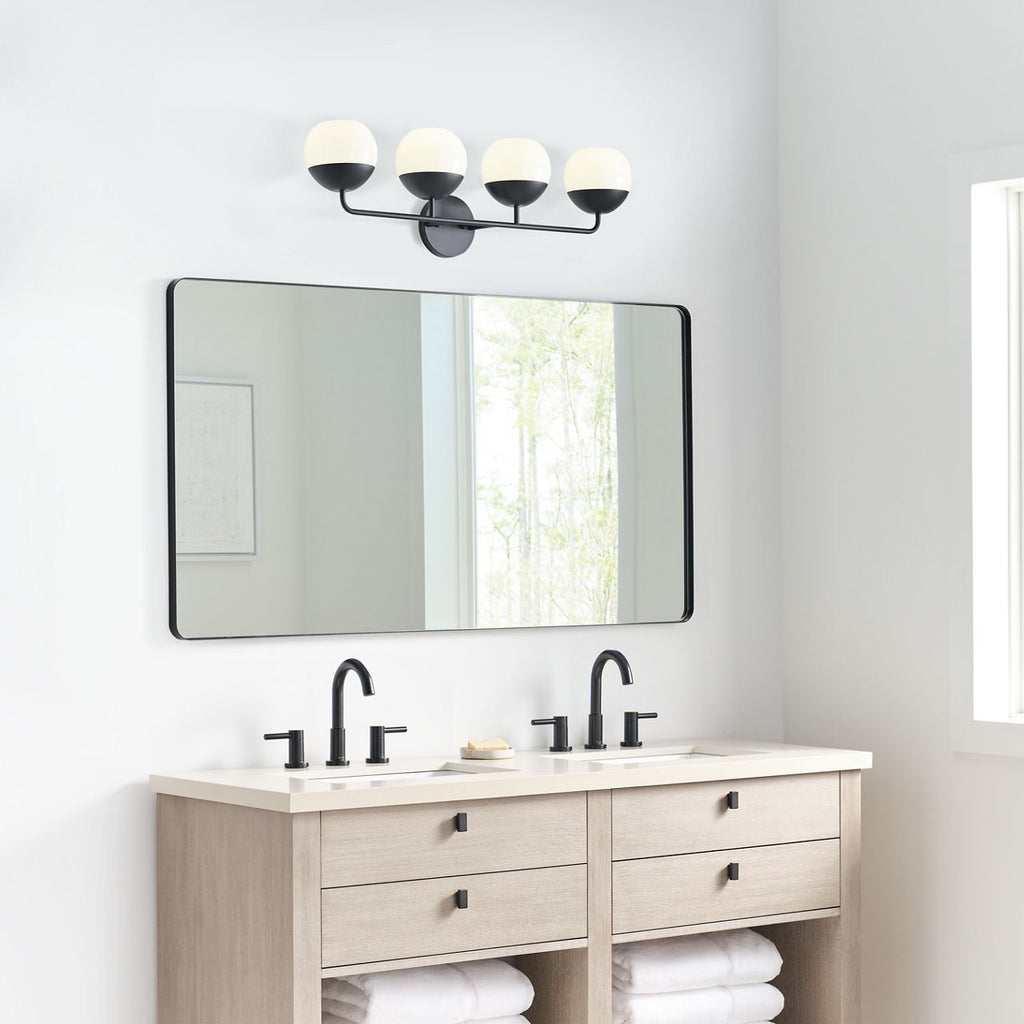 Alvin Four Light Wall / Bath Midnight Black