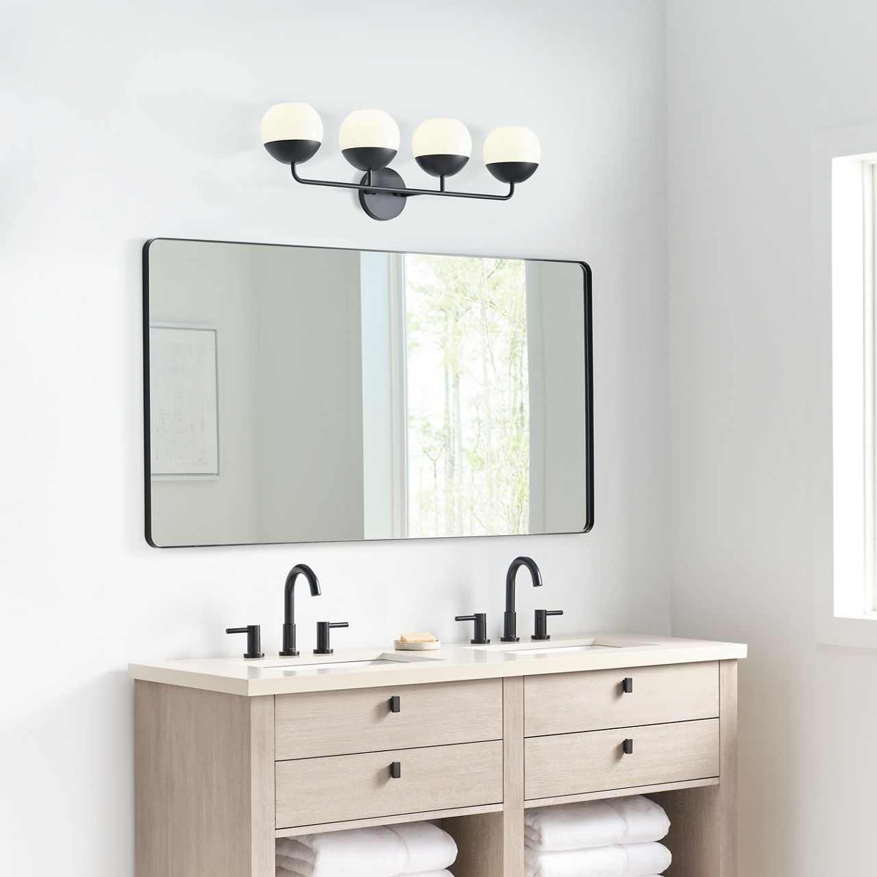 Alvin Four Light Wall / Bath Midnight Black