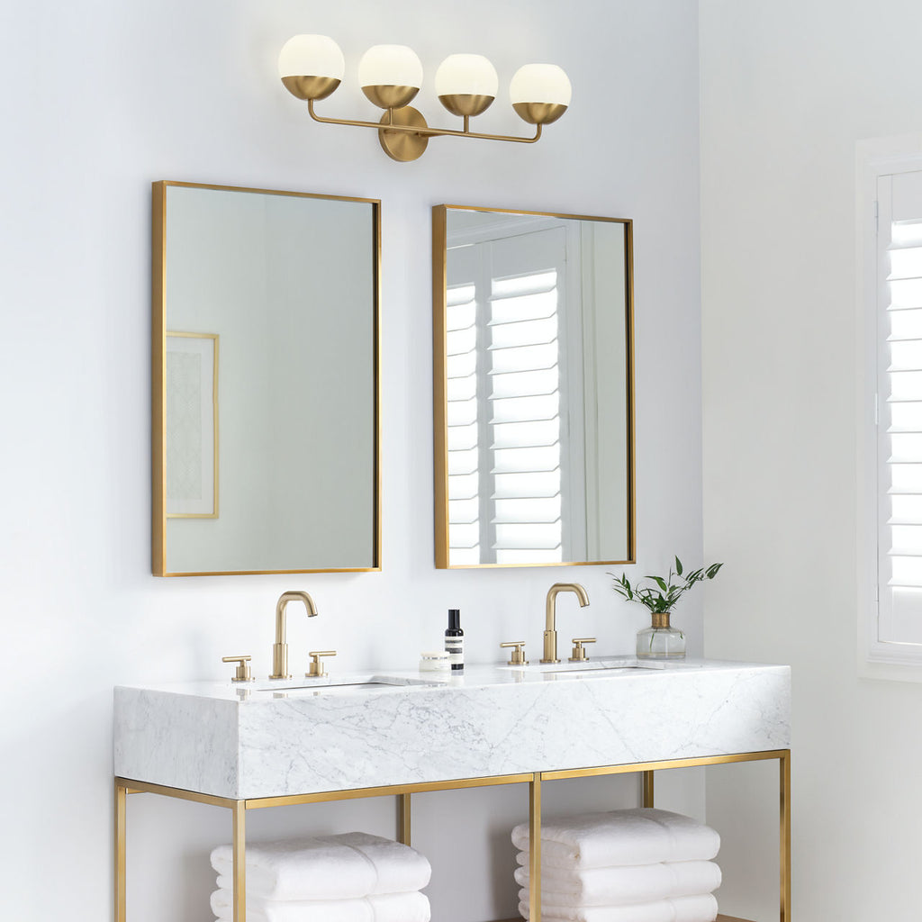 Alvin Four Light Wall / Bath Satin Brass