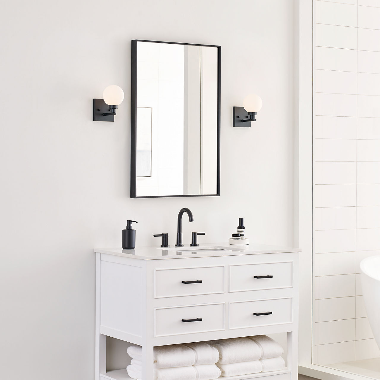 Clybourn One Light Wall / Bath Sconce Midnight Black