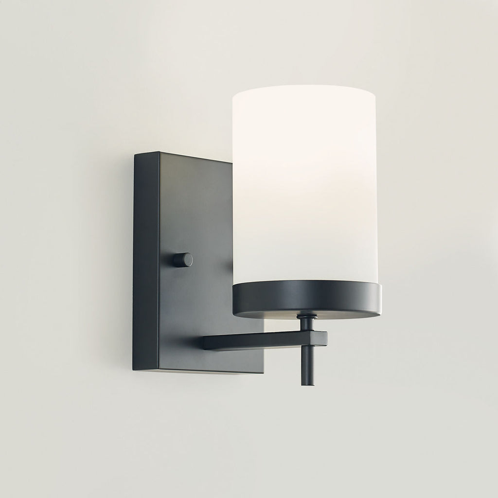 Zire One Light Wall / Bath Sconce | Midnight Black
