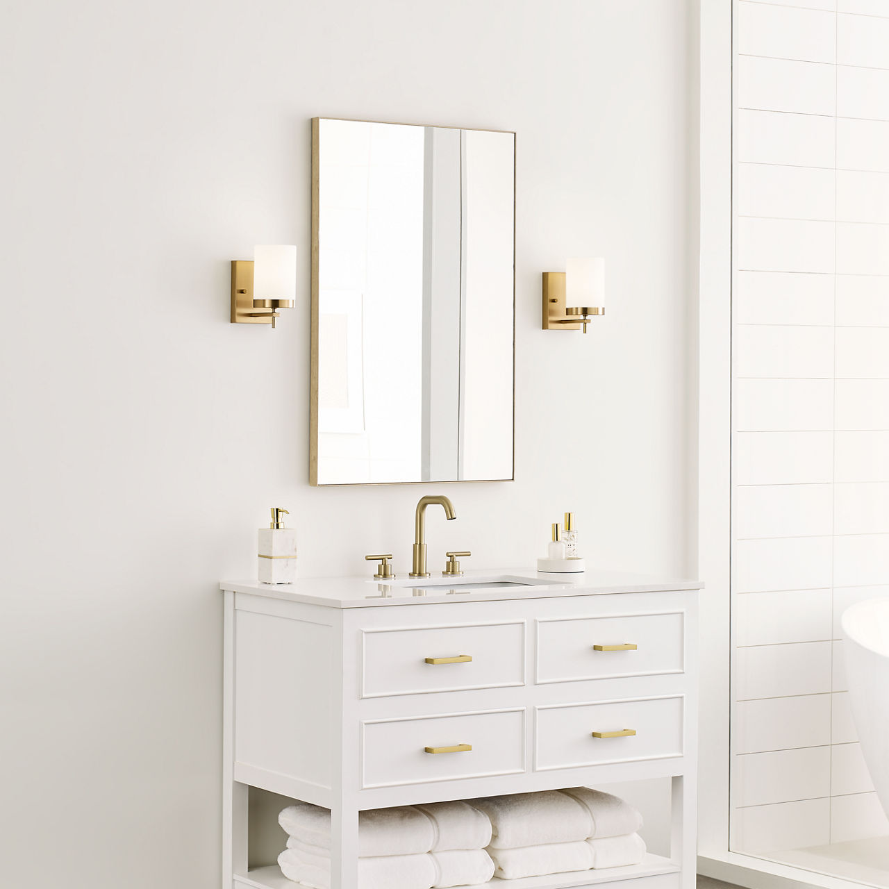 Zire One Light Wall / Bath Sconce | Satin Brass