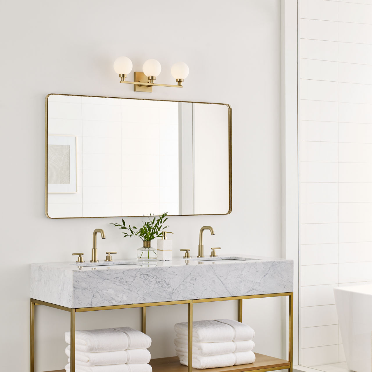 Clybourn Three Light Wall / Bath Satin Brass