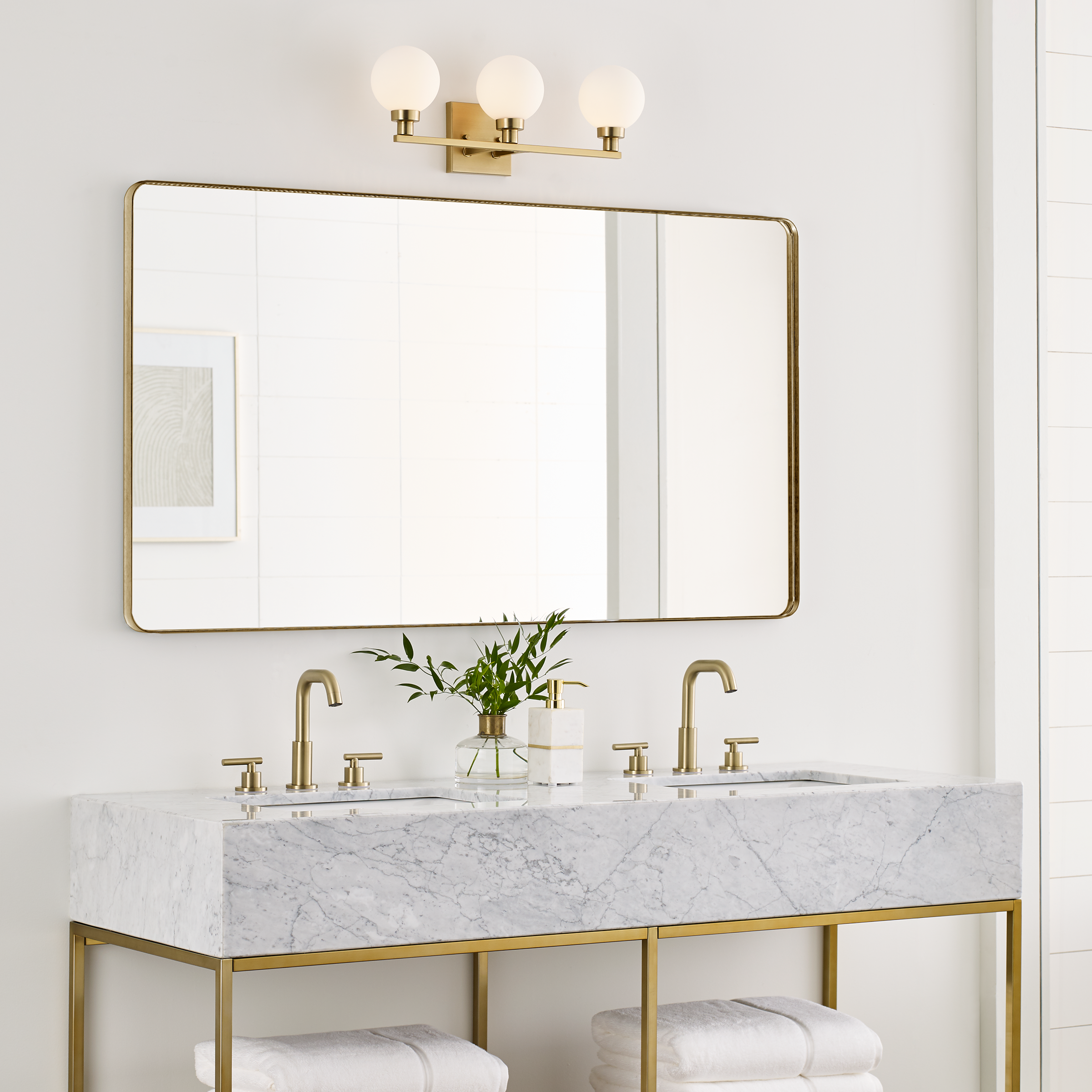 Clybourn Three Light Wall / Bath Satin Brass