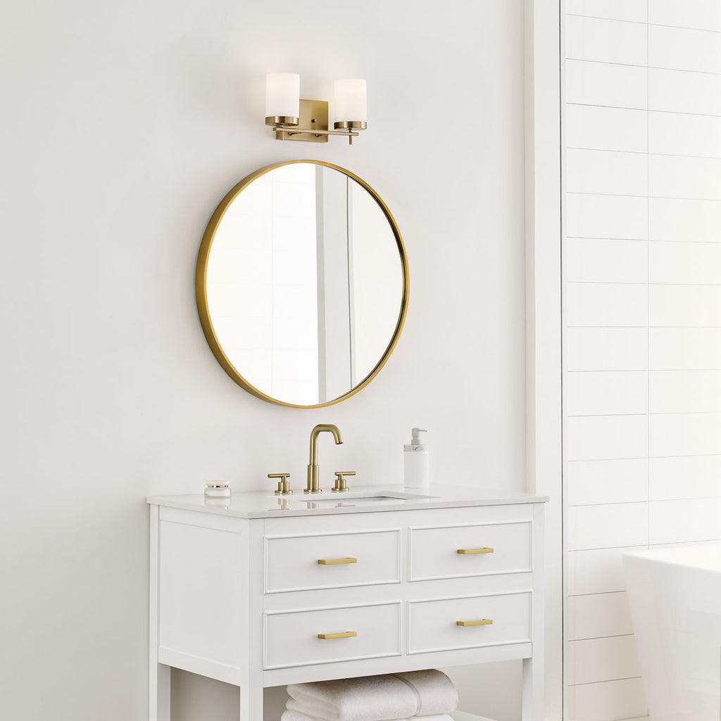 Zire Two Light Bath Satin Brass