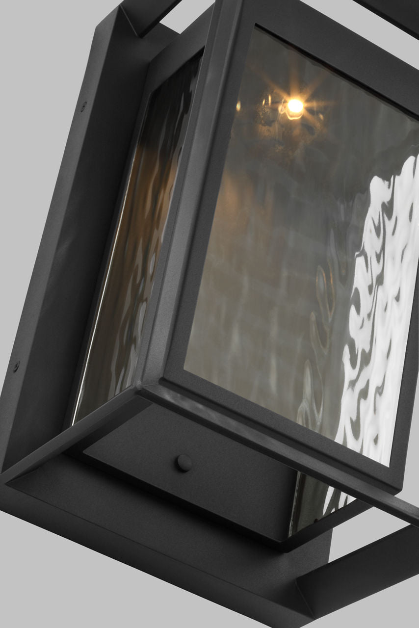 Urbandale Large LED Lantern | Textured Black Bulbs Included
