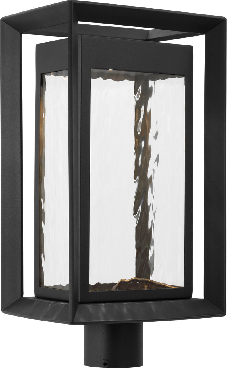 Urbandale Large LED Post Lantern | Textured Black Bulbs Included