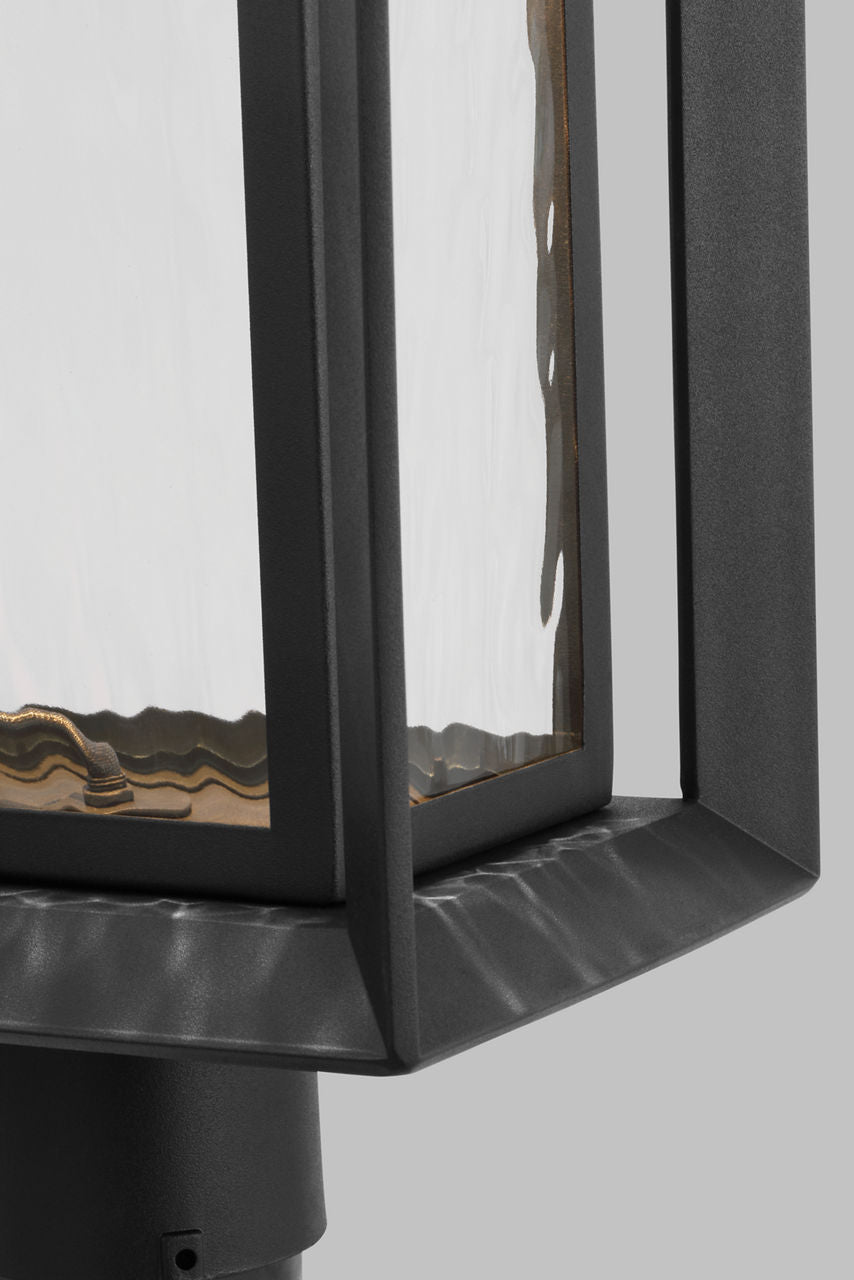 Urbandale Large LED Post Lantern | Textured Black Bulbs Included
