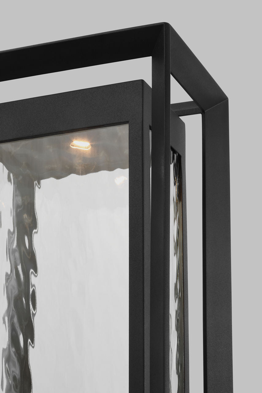 Urbandale Large LED Post Lantern | Textured Black Bulbs Included