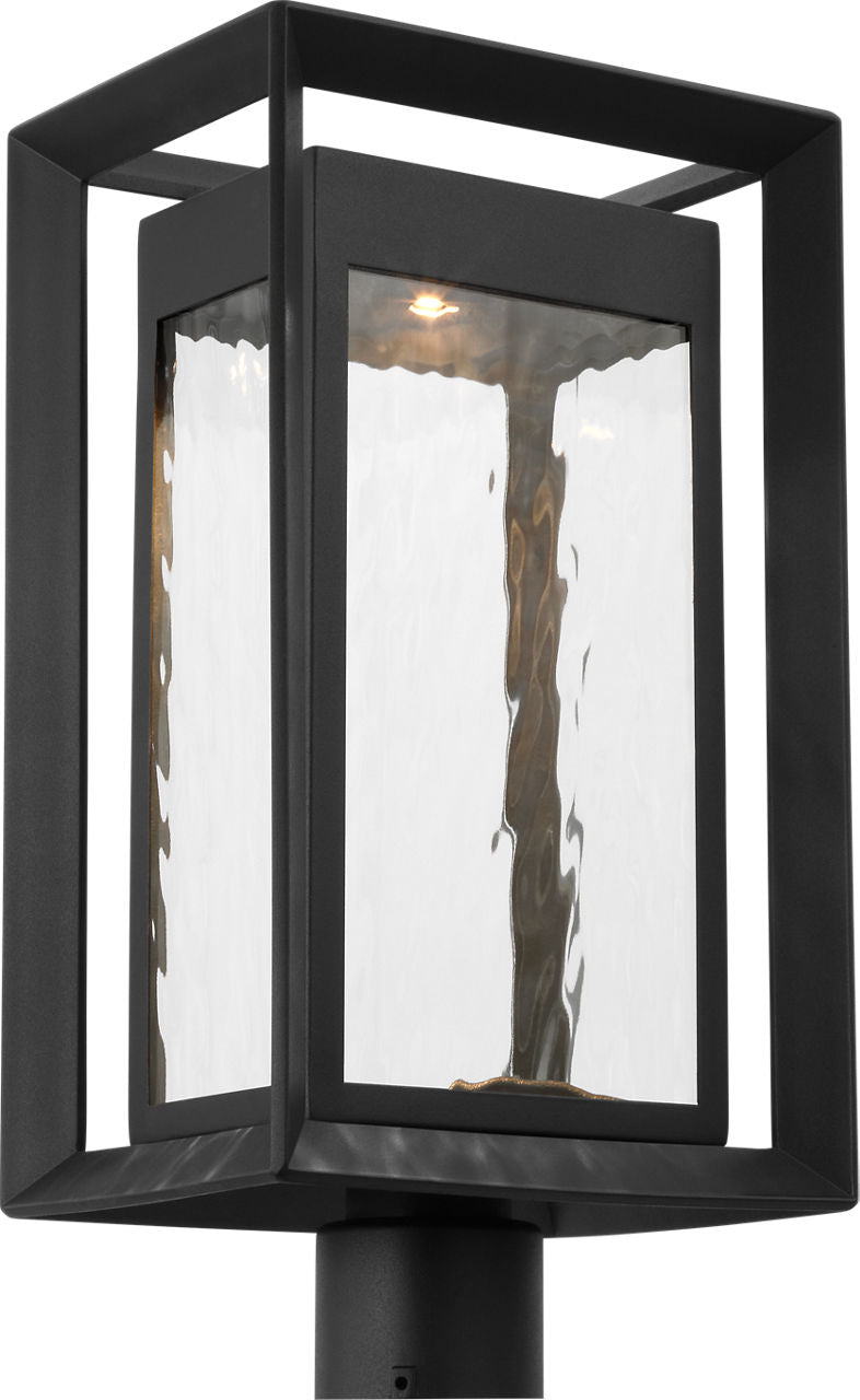 Urbandale Large LED Post Lantern | Textured Black Bulbs Included