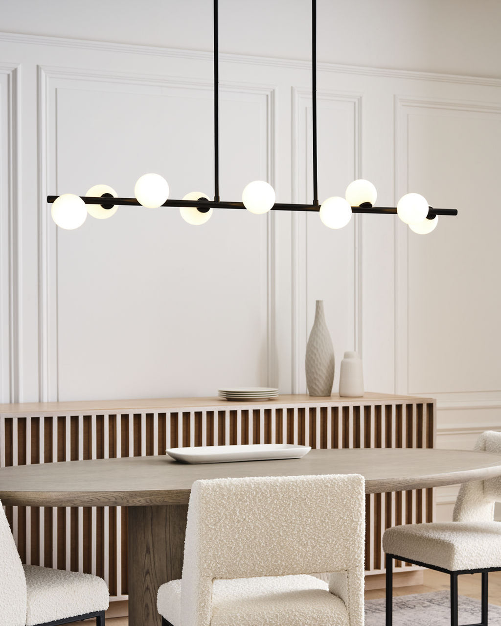 Altair Large Linear Chandelier Aged Iron