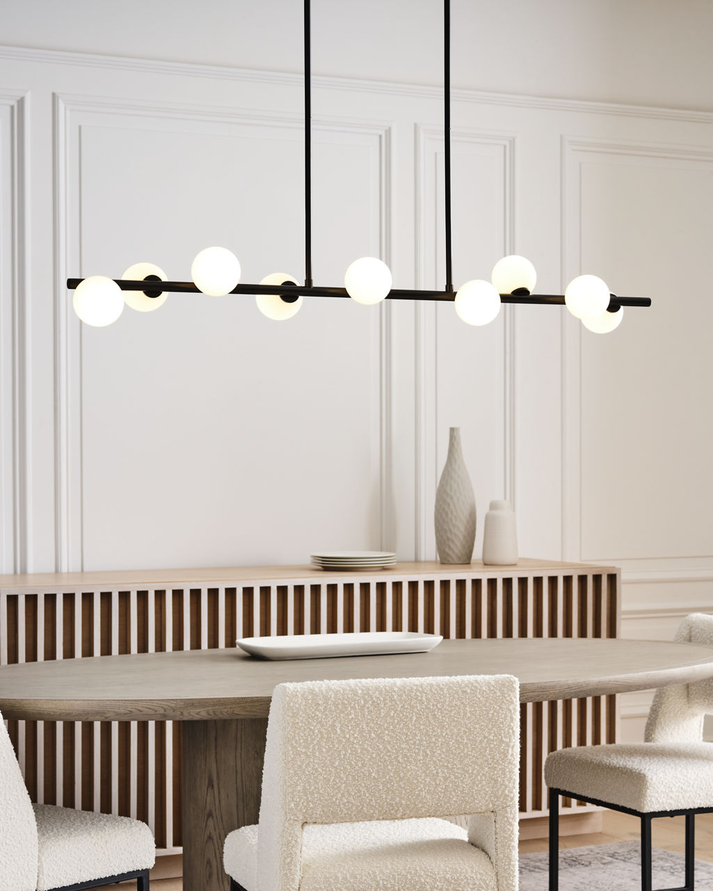 Altair Large Linear Chandelier Aged Iron