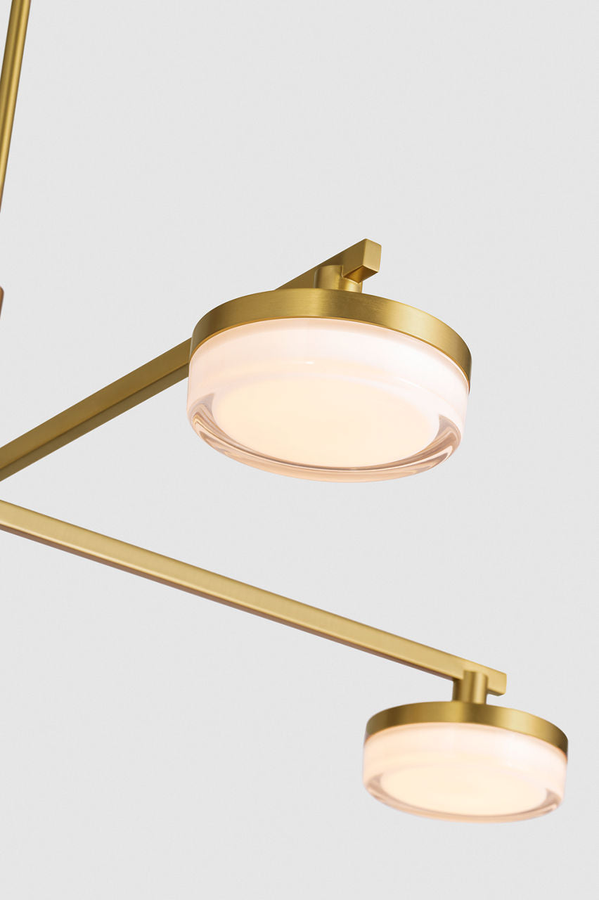 Khan Large Chandelier Burnished Brass Bulbs Inc