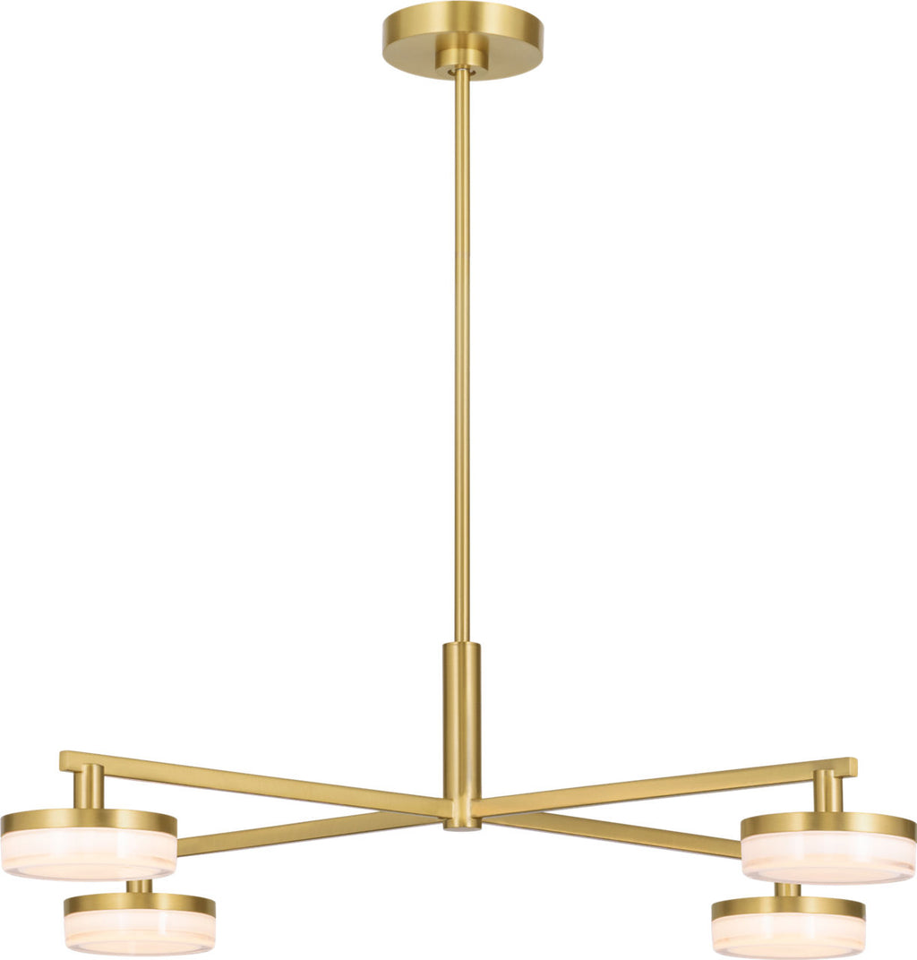 Khan Large Chandelier Burnished Brass Bulbs Inc