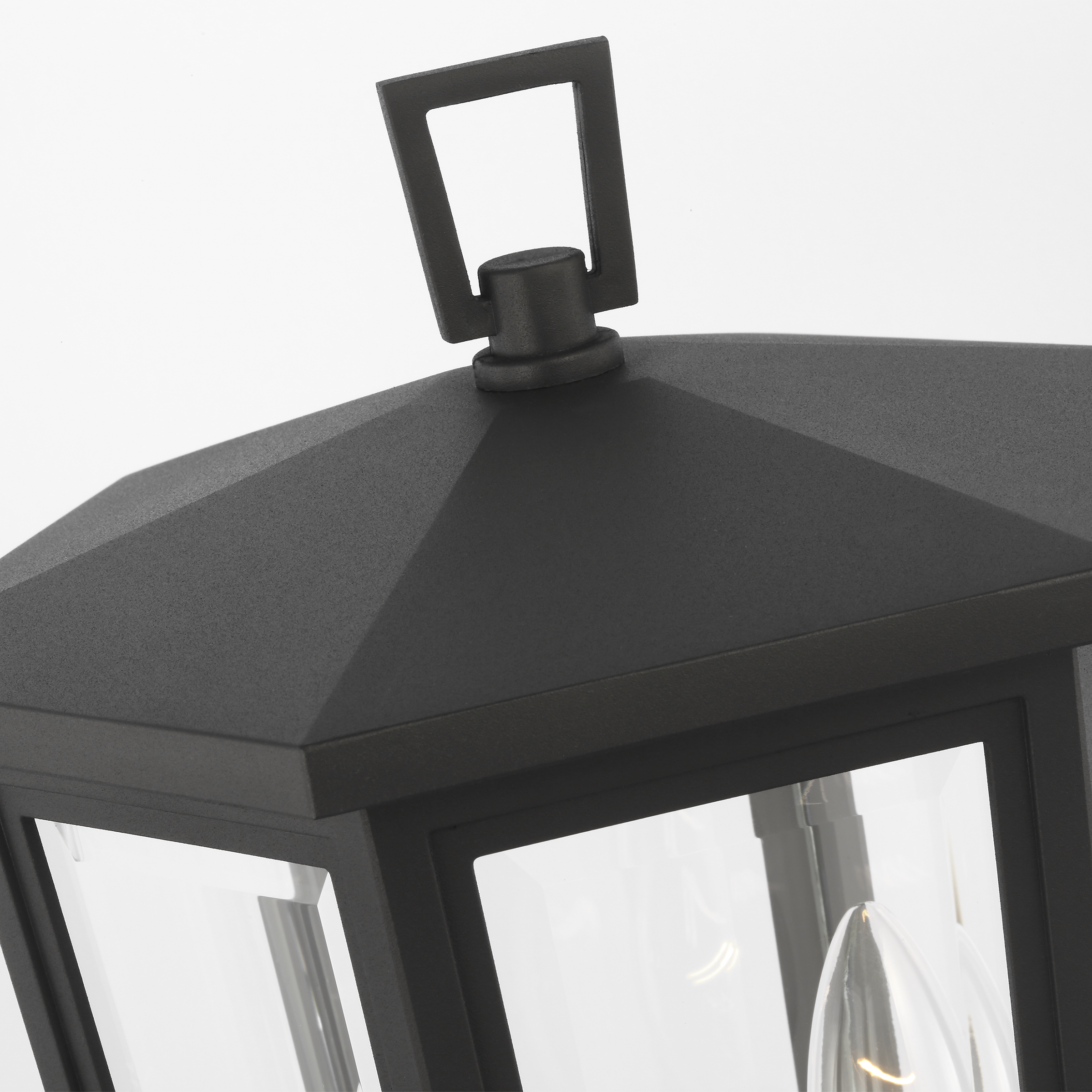 Witley Medium Post Lantern Textured Black
