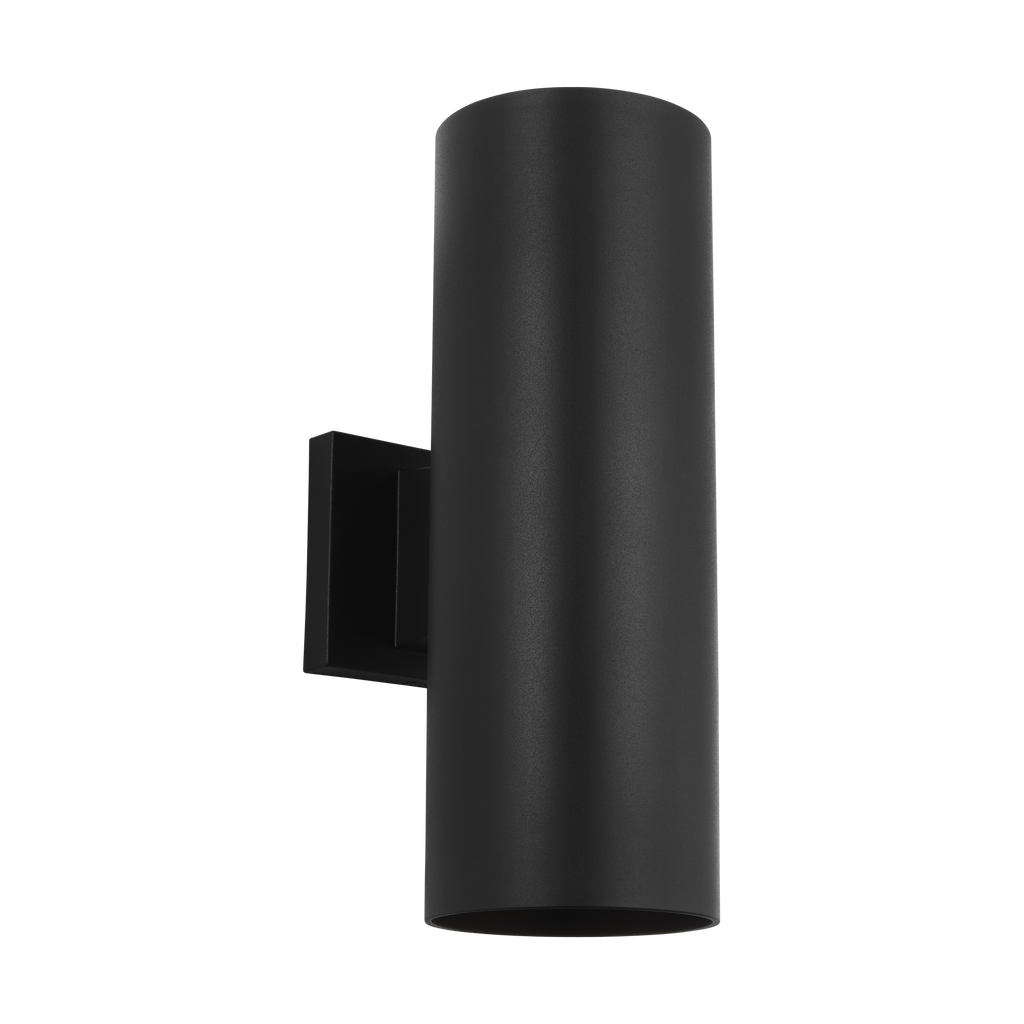 Outdoor Cylinders Medium Two Light Wall Lantern Textured Black