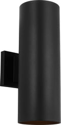 Outdoor Cylinders Medium Two Light Wall Lantern Textured Black Bulb(s) Included
