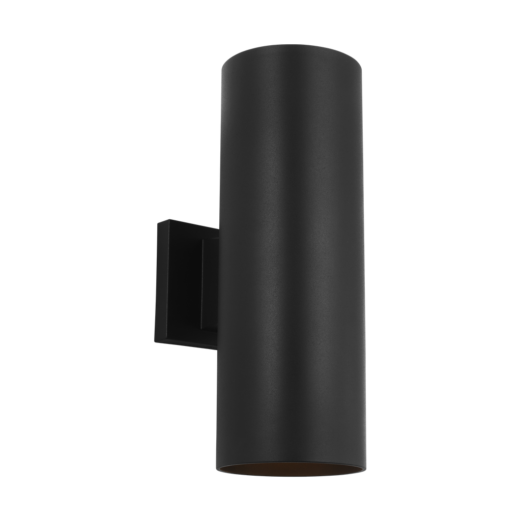 Outdoor Cylinders Medium Two Light Wall Lantern Textured Black