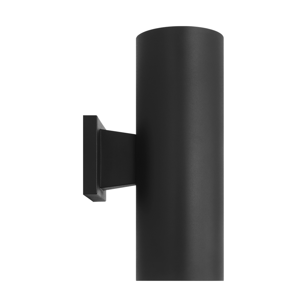 Outdoor Cylinders Medium Two Light Wall Lantern Textured Black