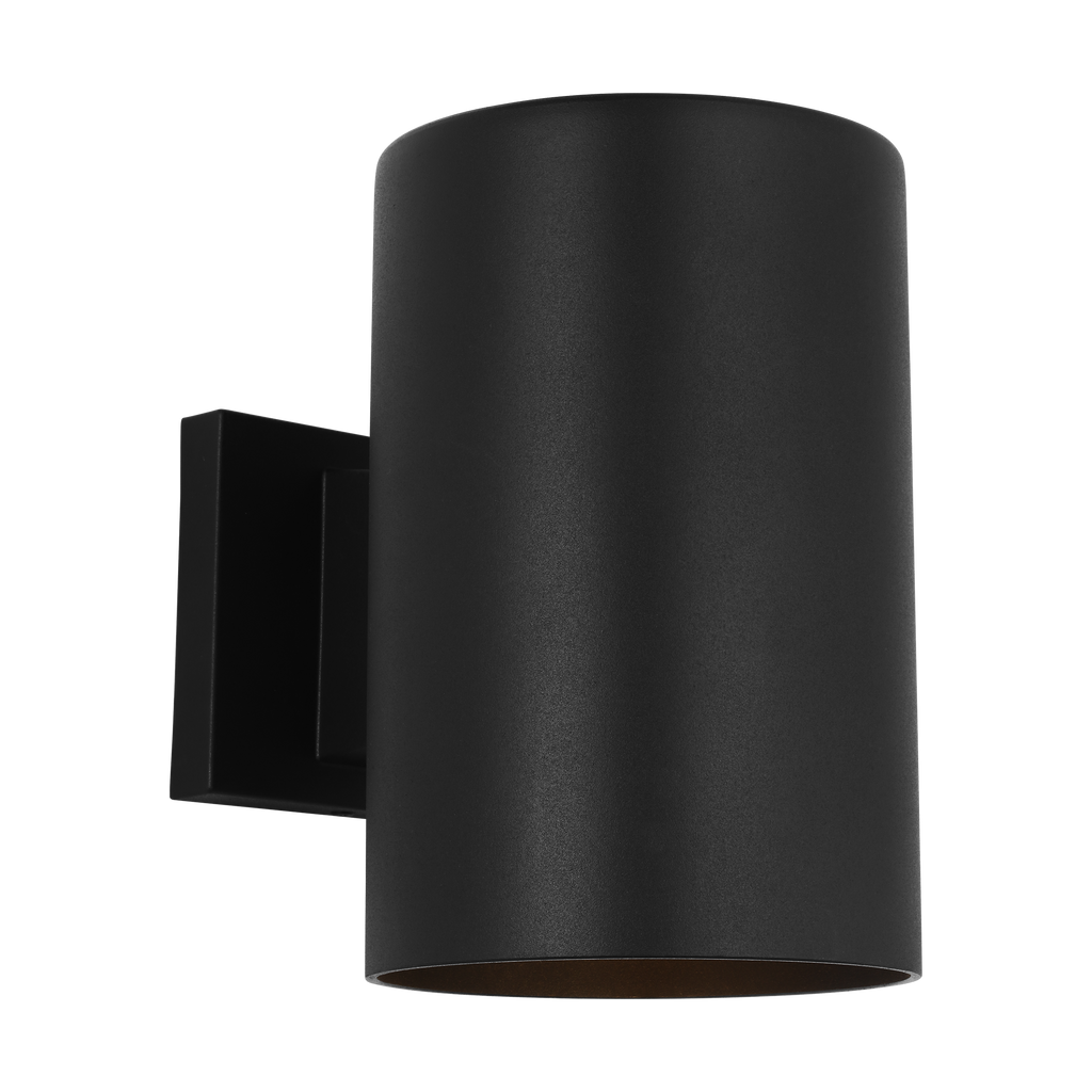 Outdoor Cylinders Medium One Light Wall Lantern Textured Black