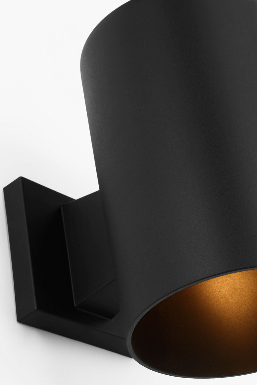 Outdoor Cylinders Medium One Light Wall Lantern Textured Black