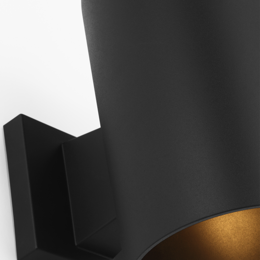 Outdoor Cylinders Medium One Light Wall Lantern Textured Black