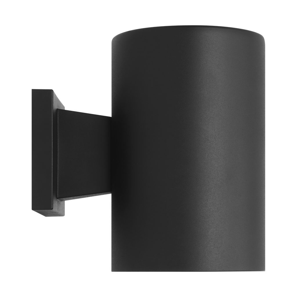 Outdoor Cylinders Medium One Light Wall Lantern Textured Black