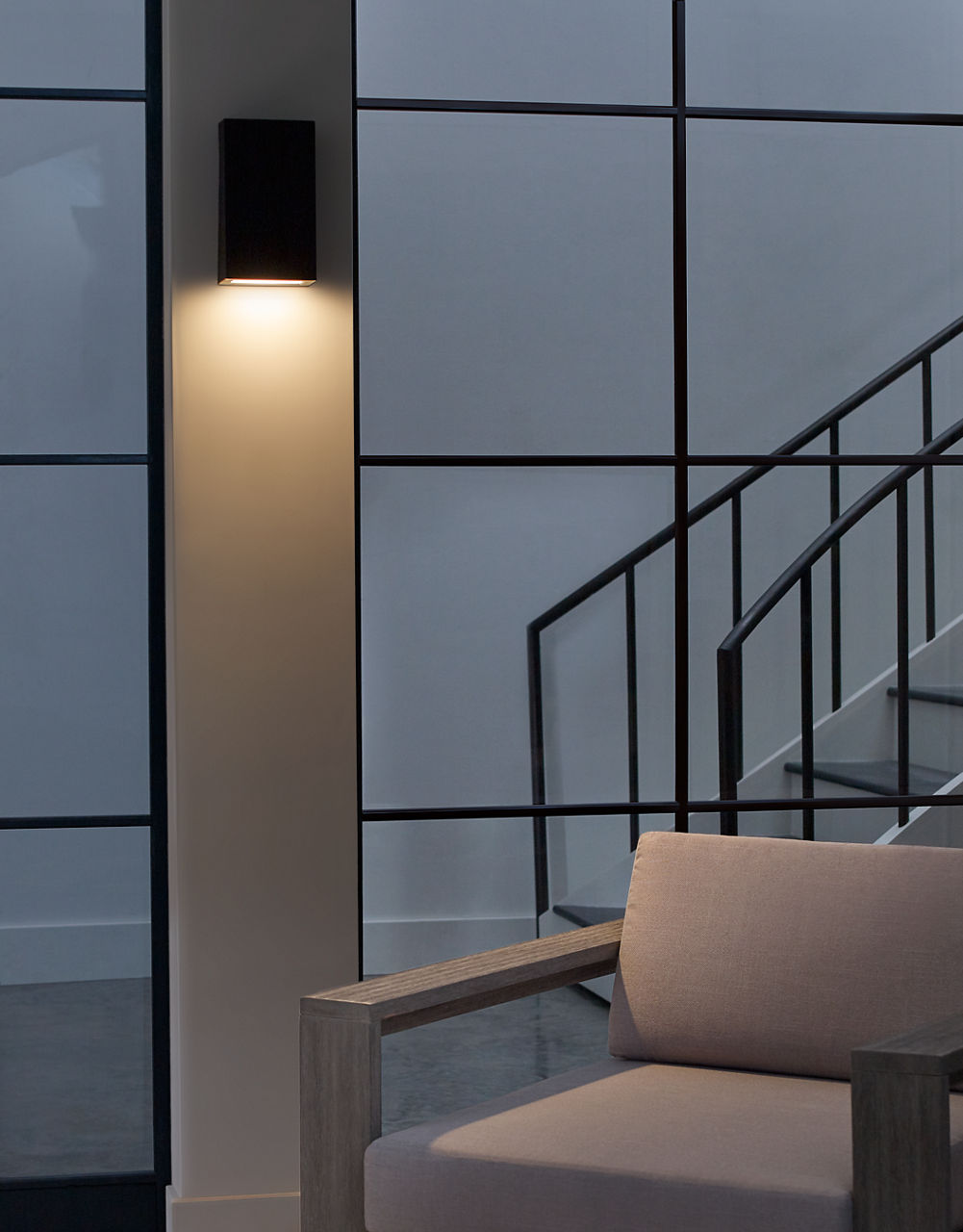 Kakudo Large LED Wall Lantern Textured Black Bulbs Inc